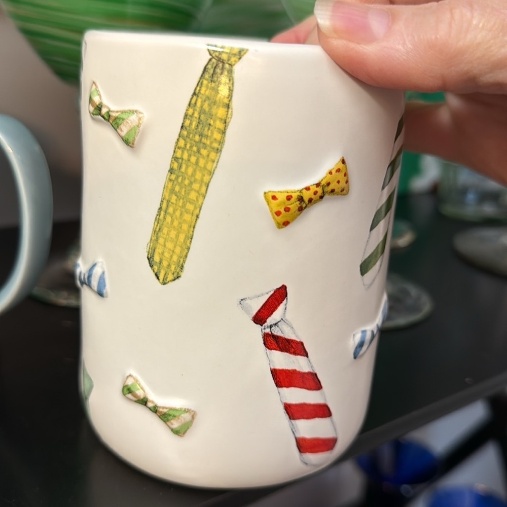 Rae Dunn White Mug with Colorful Tie Designs - Picture 5 of 7